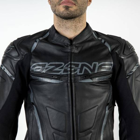KURTKA SKÓRZANA OZONE RS600 BLACK/GREY