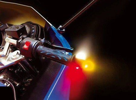 90240 Świecące ciężarki kierownicy kierunkowskazy 12V czarne,17/23 mm