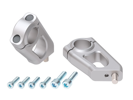 Handlebar riser with offset 20 mm high, 30 mm back, silver for BMW R 1200 GS Adventure (2008-2012)