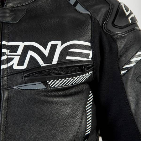 KURTKA SKÓRZANA OZONE RS600 BLACK/WHITE