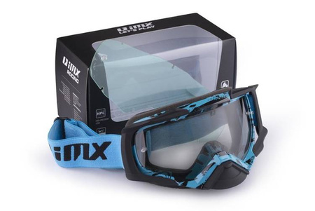 GOGLE IMX DUST GRAPHIC BLUE/BLACK MATT - SZYBA DARK SMOKE + CLEAR (2 SZYBY W ZESTAWIE)