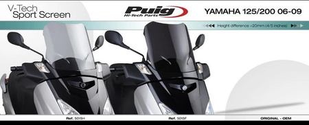 SZYBA V-TECH DO YAMAHA X-MAX 125/250 06-09 (SPORT)