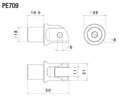 Rizoma Zestaw Mocujący Peg mounting kit (∅ 18 mm)