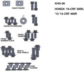 ZESTAW ŚRUB KEITI DO HONDY 14-CRF 250R 13-14 CRF450R