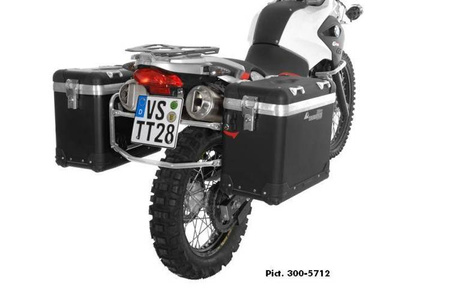 ZEGA Pro aluminium pannier system "And-Black" 45/45 ltr. with stainless steel rack for BMW F650GS / F650GS Dakar / G650GS / G650GS Sertao