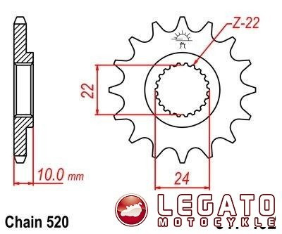 ZĘBATKA NAPĘDOWA JT PRZÓD (520)