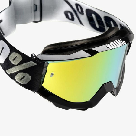 100 PROCENT GOGLE MODEL ACCURI TORNADO SZYBKA ZŁOTE LUSTRO+SZYBKA BEZBARWNA