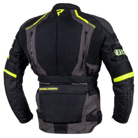 Motocyklowa Kurtka Tekstylna Rebelhorn Patrol Black/Flo Yellow