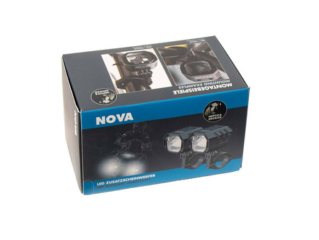 LED Auxiliary headlights "Nova" - Set for Ø25-32mm Crashbars | universal attachment