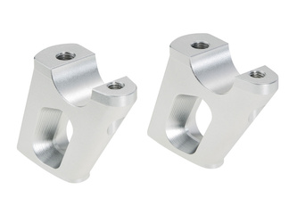 Handlebar riser with offset 30 mm high, 25 mm back, silver for BMW K 1600 B / GT / GTL / Grand America (2017-)