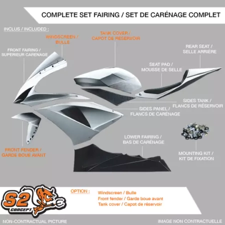 Komplet owiewek torowych S2 CONCEPT Kawasaki ZX-4R ZX-4RR 2024-2025