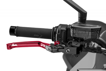 Regulowana dźwignia hamulca PUIG 4.0 EVO (z zawiasem, wymaga adaptera) Czerwony (R) 4110RR
