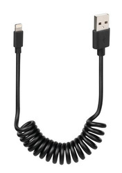 38701 Pružinový kabel Usb> Apple 8 Pin - 100 cm - černý