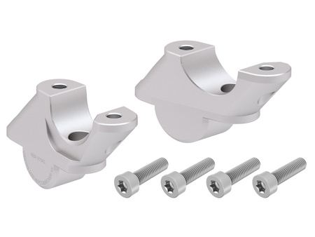 Handlebar riser with offset 30 mm high, 21 mm back, silver for BMW R 1200 RS (2015-2018)