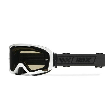 GOGLE IMX ENDURANCE RACE WHITE GLOSS/BLACK - SZYBA DARK SMOKE + CLEAR (2 SZYBY W ZESTAWIE)