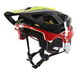 Kask rowerowy ALPINESTARS VECTOR TECH - PILOT HELMET - CE EN kolor czarny/czerwony/żółty