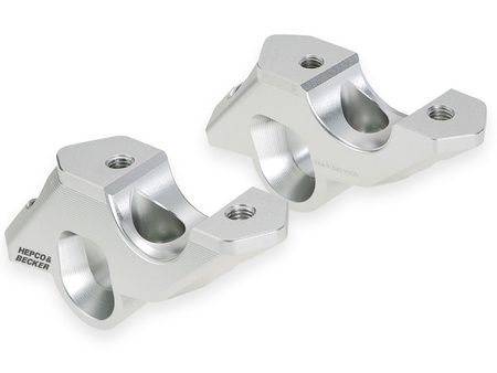 Handlebar riser with offset 30 mm high, 33 mm back, silver for BMW R 1300 GS (2023-)