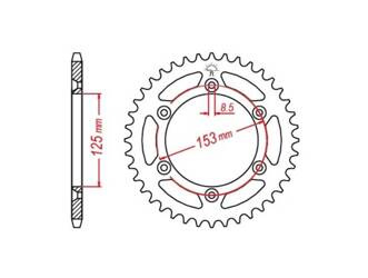 ZĘBATKA TYLNA STALOWA JT R210-49, 49Z, ROZMIAR 520