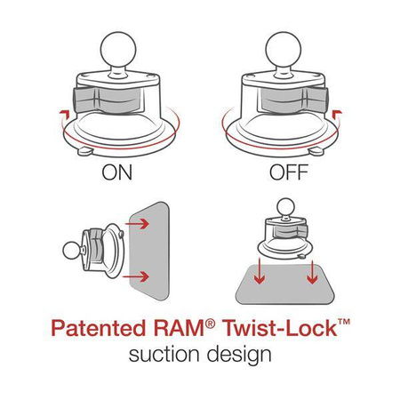 RAM® X-Grip® Duży uchwyt na telefon z przyssawką Twist-Lock™ - średni