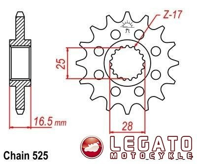 ZĘBATKA NAPĘDOWA JT PRZÓD (525)