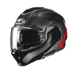 KASK MOTOCYKLOWY HJC F100 CARBON STAN BLACK RED