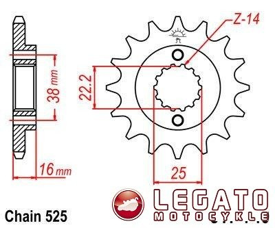 ZĘBATKA NAPĘDOWA JT PRZÓD