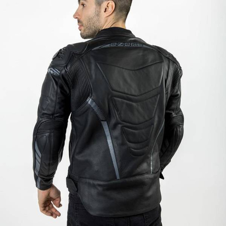 KURTKA SKÓRZANA OZONE RS600 BLACK/GREY