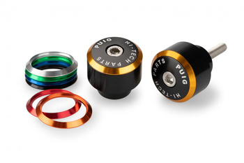 Końcówki kierownicy PUIG do Honda CB / CBR / NC / VFR (z pierścieniami) Czarny (N) 21694N