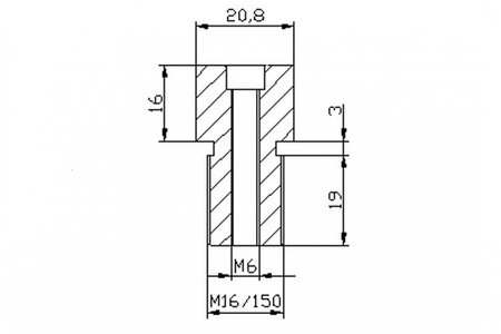Adapter lusterek PUIG Hi-Tech IV / Tracker (9583P, lewy lub prawy) Czarny (N) 9583N