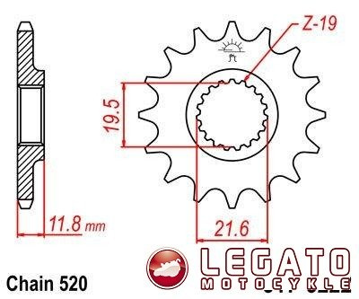 ZĘBATKA NAPĘDOWA JT PRZÓD
