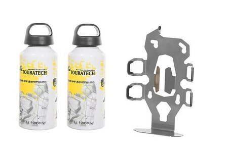ZEGA Pro2 accessory holder "bottle holder" double with 2x Touratech aluminum bottle 0.6 litres