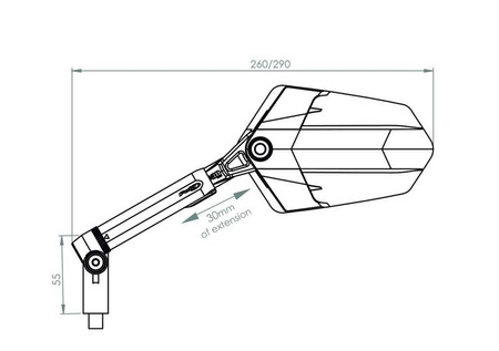 Lusterko PUIG Hi-Tech Explorer (lewe) Aluminiowy (D) 014DD