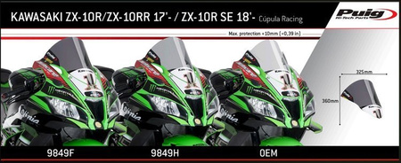 Szyba wyścigowa PUIG Kawasaki ZX10R / ZX10RR 2016-2020