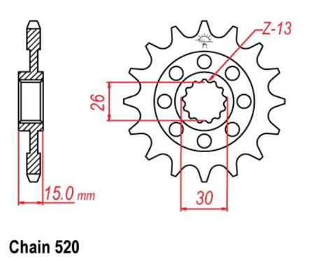 ZĘBATKA NAPĘDOWA JT PRZÓD (520)
