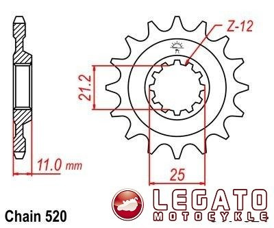 ZĘBATKA NAPĘDOWA JT PRZÓD (520)