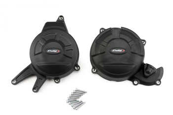 Pokrywy dekli silnika PUIG do Aprilia RS 660 21-25 (FIM) Czarny (N) 21500N