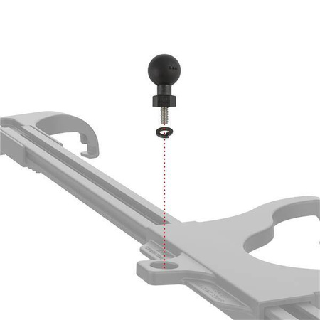 RAM® Tough-Ball™ z kołkiem gwintowanym 1/4"-20 x .50" i podkładką zabezpieczającą