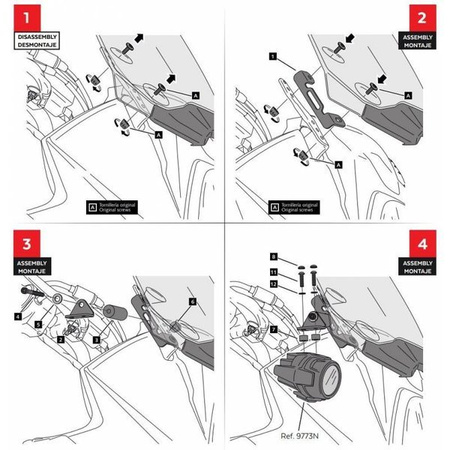 UCHWYTY HALOGENÓW PUIG DO SUZUKI DL650 17-20