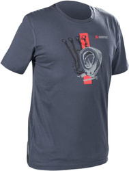 TEE MEN RD STRIP BL/GR M