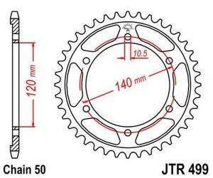 ZĘBATKA TYLNA STALOWA JT R499-45, 45Z, ROZMIAR 530