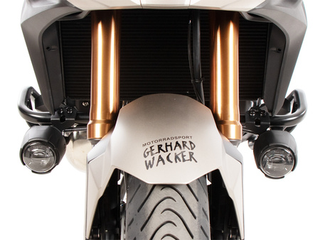 Adapter set black for original auxiliary headlights for combination with Hepco&Becker engine protection bar for Honda NT 1100 / DCT / ES (2025-)