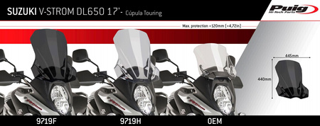 OUTLET Szyba turystyczna PUIG do Suzuki DL650 V-strom / XT 17-25 Przezroczysty (W) O9719W