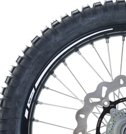 ZESTAW NAKLEJEK NA OBRĘCZ KOŁA NA RANT FELG RG RACING WHITE