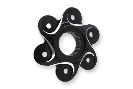 CNC RACING KOŁNIERZ ZĘBATKI TYLNEJ DUCATI, KOLOR CZARNO SREBRNY