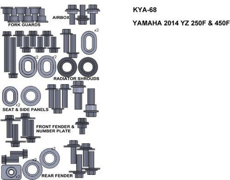 ZESTAW ŚRUB KEITI DO YAMAHA 2014 YZ 250F & 450F
