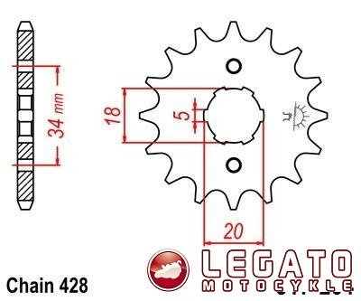 ZĘBATKA NAPĘDOWA JT PRZÓD (428)