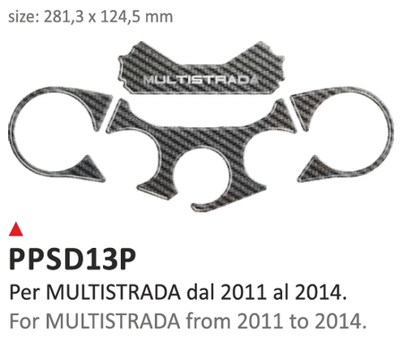 ONEDESIGN Naklejka na półkę kierownicy Ducati MULTISTRADA 2011/2014
