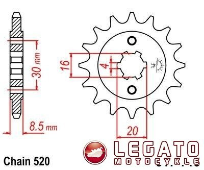 ZĘBATKA NAPĘDOWA JT PRZÓD (520)