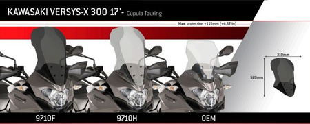 SZYBA TURYSTYCZNA PUIG DO KAWASAKI VERSYS-X 300 2017-2023 PRZEZROCZYSTA