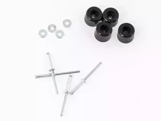 Clearance limitation plug with fixation material – Set